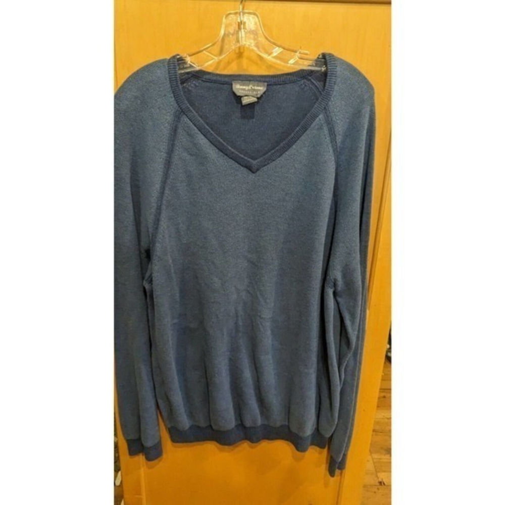 Tommy Bahama‎ Men's bright blue Reversible Crew V Neck Sweater XXL Pullover